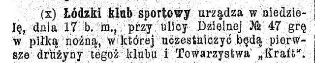 Kiedy po raz pierwszy nazwa Łódzkiego Klubu Sportowego...
