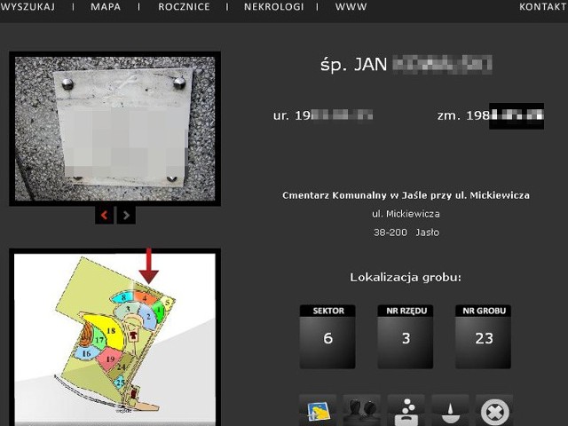 Wpisujesz w wyszukiwarce nazwisko szukającej osoby a system sam znajdzie lokalizację grobu i wskaże miejsce pochówku wraz z podaniem na którym cmentarzu się on znajduje.