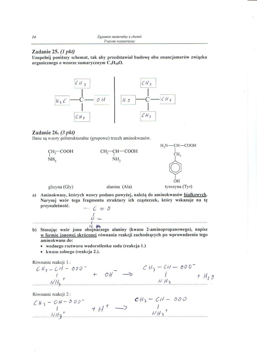 MATURA 2013. Chemia - poziom rozszerzony [ARKUSZE, ODPOWIEDZI, KLUCZ CKE]