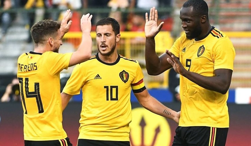 Na zdjęciu: reprezentacja Belgii. Mecz Belgia - Tunezja...