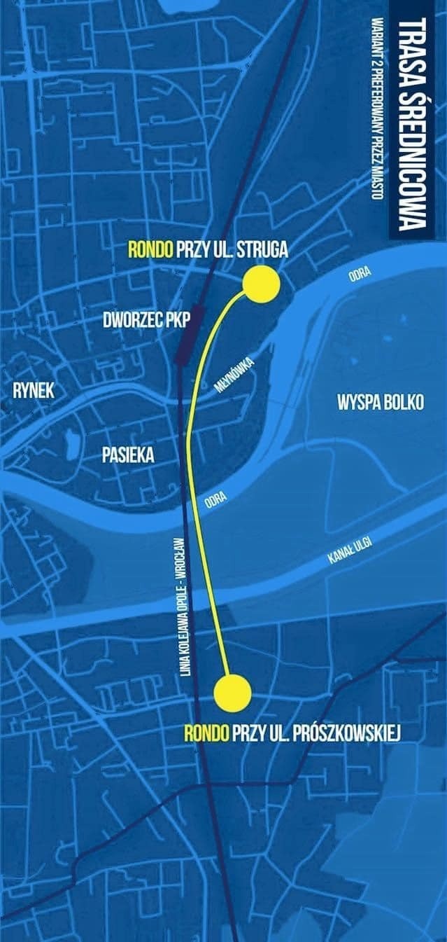 Droga - planowana przez miasto - ma łączyć ulicę Prószkowską...