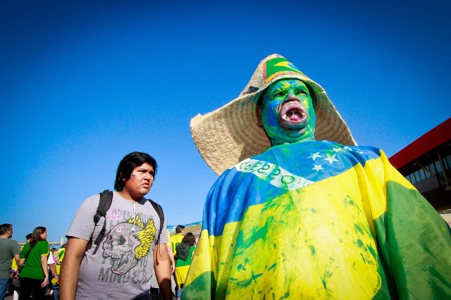 Brazylijski kibic spotkany w Sao Paulo przez naszego fotoreportera Grzegorza Wajdę