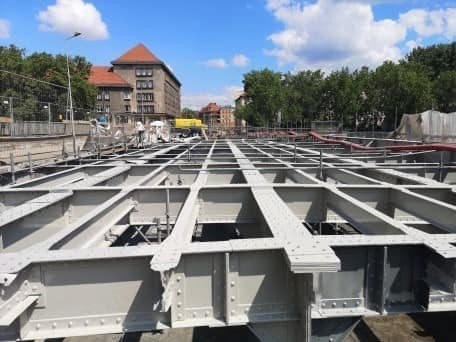 Remont mostów Pomorskich we Wrocławiu.