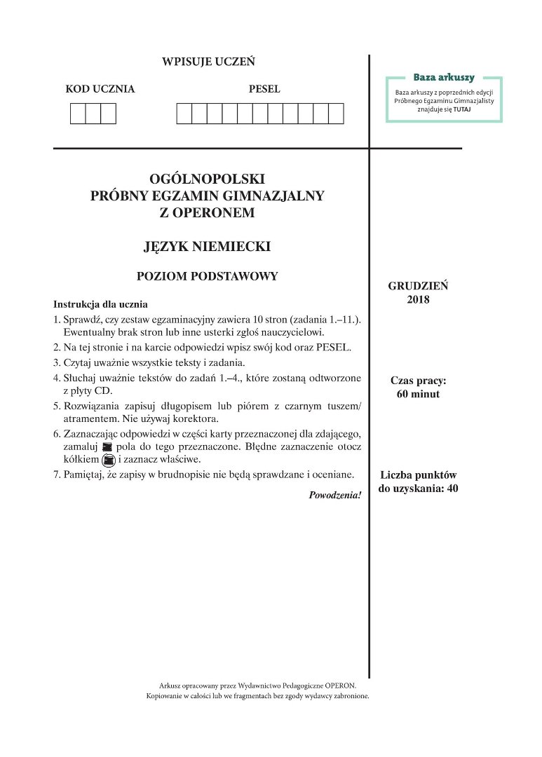 Disciplina Matematika psihologija matura operon baza arkuszy zamka