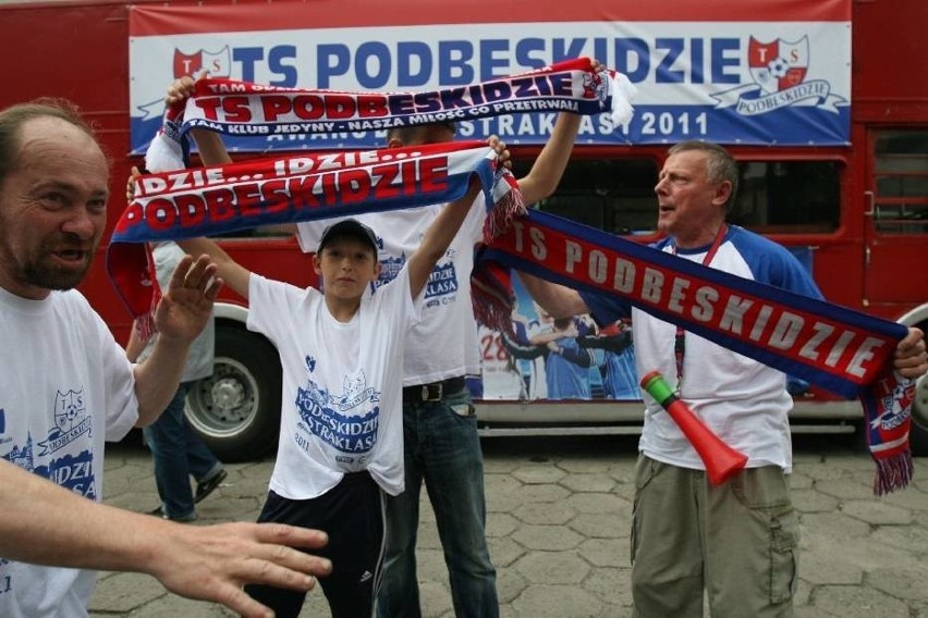 Tak piłkarze Podbeskidzia świętowali swój pierwszy awans do...