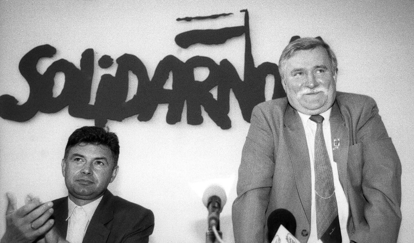 Lech Wałęsa ze swym następcą w roli szefa Solidarności...