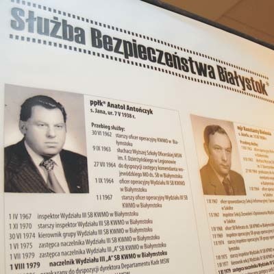 Wizerunki i nazwiska byłych esbeków ujawniono po raz pierwszy.  Można je zobaczyć na wystawie w Podlaskim Urzędzie Wojewódzkim.