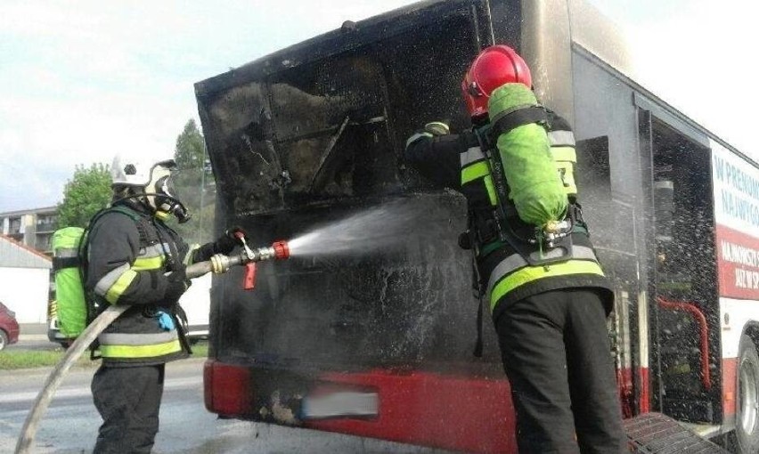 Pożar autobusu MPK w Częstochowie