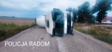 Wypadek w Kłonowcu-Koracz, w gminie Skaryszew. Ciężarówka przewróciła się na bok i zablokowała drogę