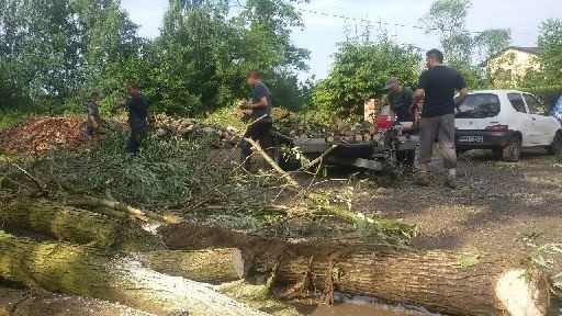 Burza w Bielsku-Białej: Powalone drzewa, zalane drogi
