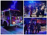 Święty Mikołaj zamienił sanie na wóz strażacki. OSP Gniszewo wozi go po miejscowościach w ramach Mikołajowego objazdu