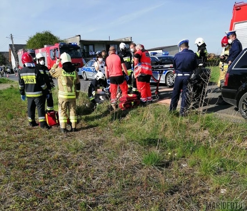 Wypadek w Luboszycach. Kierowca volkswagena potrącił motorowerzystę