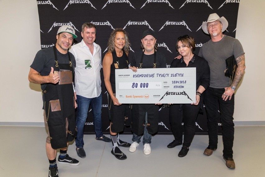 Muzycy zespołu Metallica przekazali czek na kwotę 80 tys. zł...