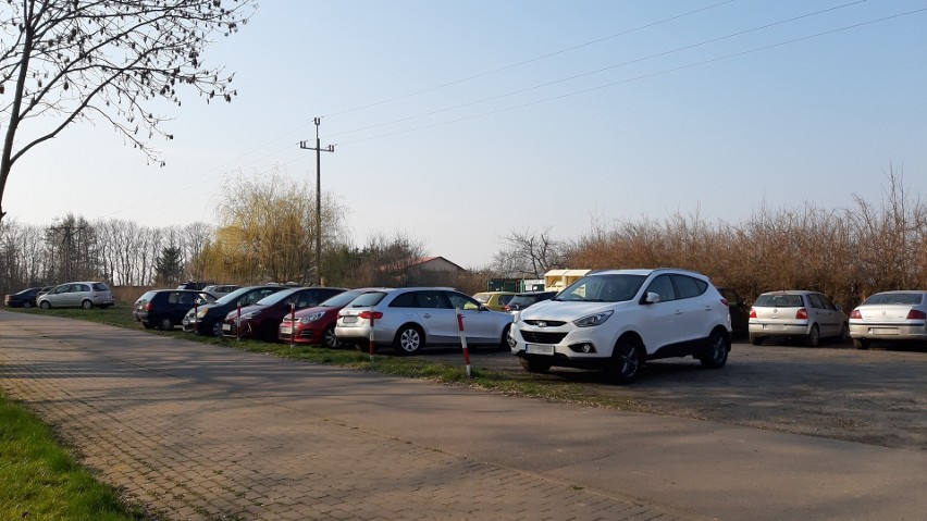 Parkingi przy działkach w stronę Bierkowa były zapełnione...