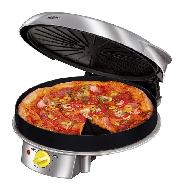 Pizza-grill MOP-03 firmy MPM ma 15-minutowy timer i lampkę kontrolnąPizza-grill MOP-03 firmy MPM ma 15-minutowy timer i lampkę kontrolną