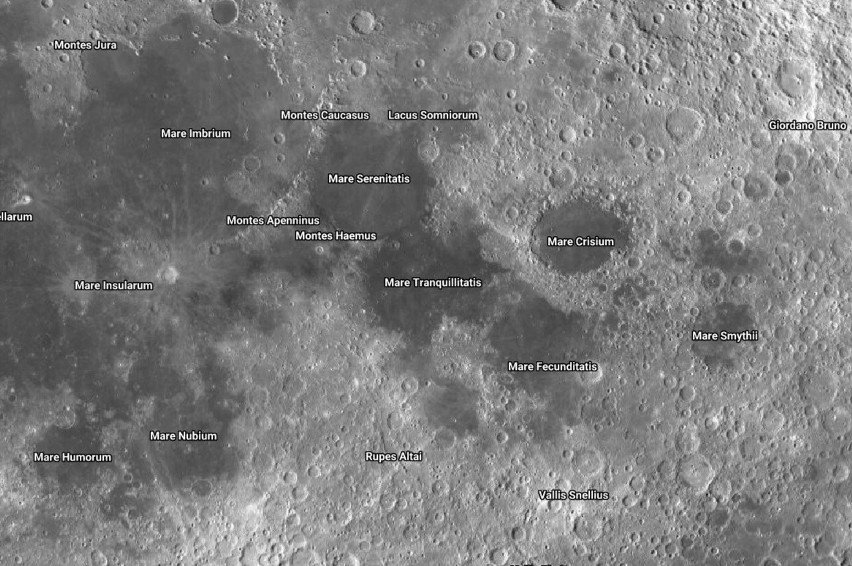 Nowości w Google Maps - Księżyc
