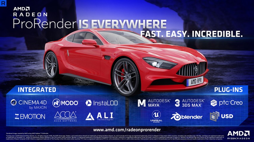 AMD rozwinęło swój silnik do renderowania Radeon ProRender. Nowości zaprezentowano na targach Siggraph