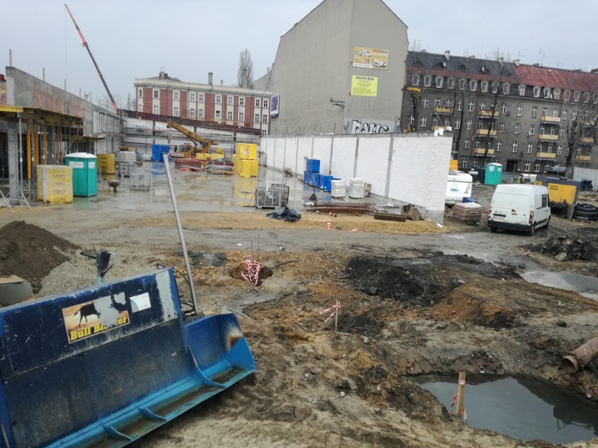 Budowa nowego Lidla w centrum Katowic