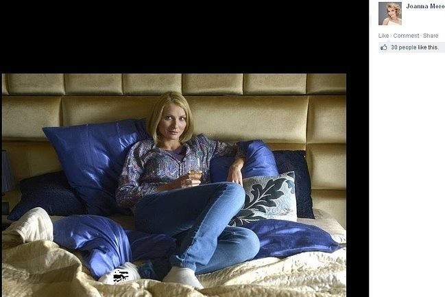 Joanna Moro na planie serialu "Blondynka" (fot. screen z...