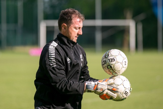 Jerzy Dudek podczas treningu w AS Progres Nowa Huta