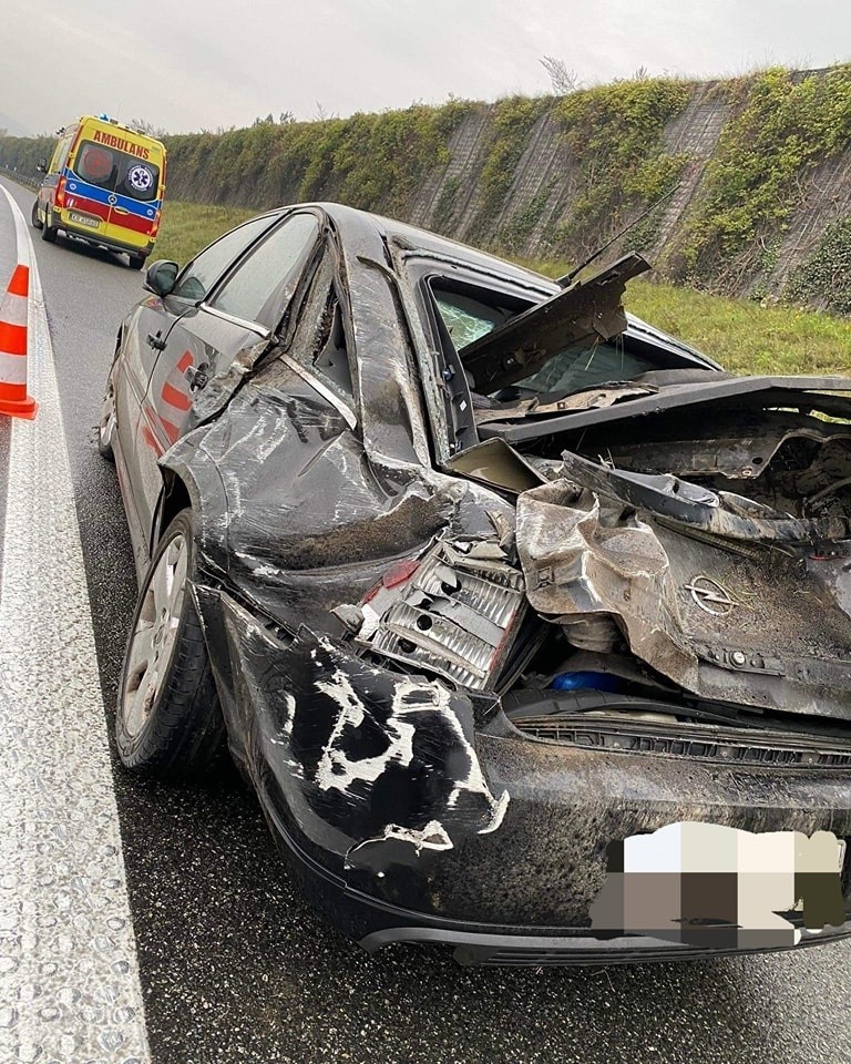 Wypadek na autostradzie A4 w okolicy Kryspinowa