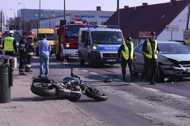 Wypadek na GrunwaldzkiejWypadek na Grunwaldzkiej motocykl