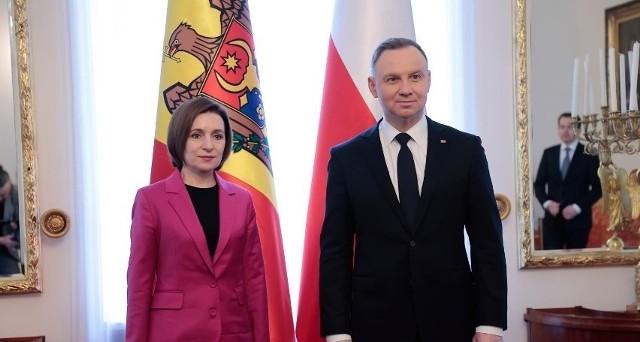 Prezydent Andrzej Duda spotkał się w Belwederze z prezydent Republiki Mołdawii Maią Sandu, która przebywa z wizytą roboczą w Polsce.