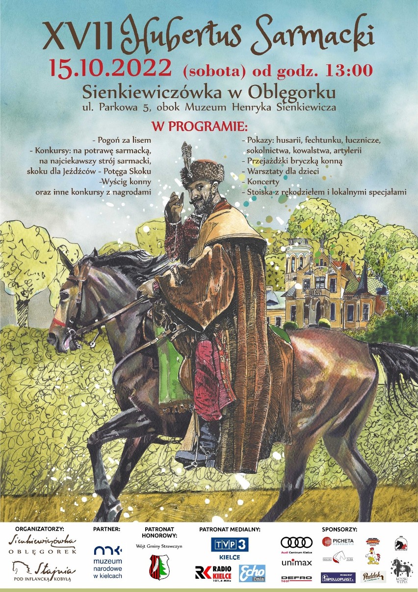 XVII Hubertus Sarmacki w Sienkiewiczówce w Oblęgorku już w sobotę, 15 października. Będzie tradycyjna pogoń za lisem