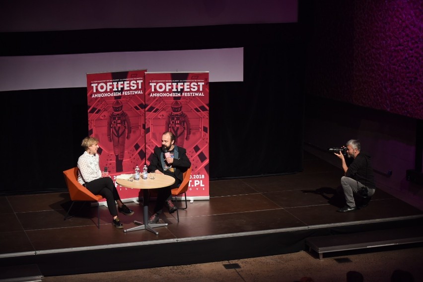 Tofifest 2018. Arkadiusz Jakubik podczas spotkania z publicznością w CKK Jordanki