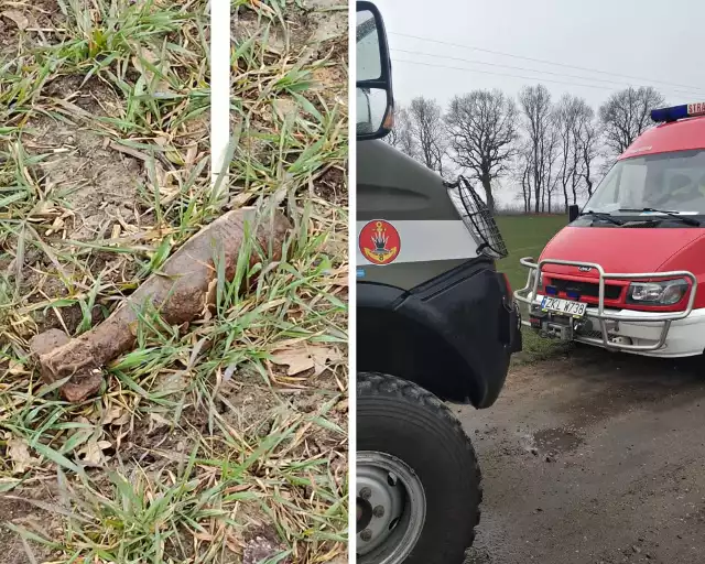 Na polu uprawnym w Ustroniu Morskim rolnik znalazł pocisk moździerzowy.