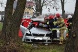 Łódzkie. Wypadek pod Skierniewicami. Rannego kierowcę zabrał śmigłowiec LPR ZDJĘCIA