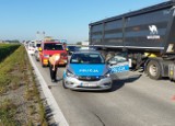 Wypadek trzech tirów na autostradzie A4 pod Wrocławiem [ZDJĘCIA]