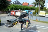 W Sępólnie Krajeńskim zderzyły się trzy pojazdy. Jedna osoba w szpitalu [zdjęcia]