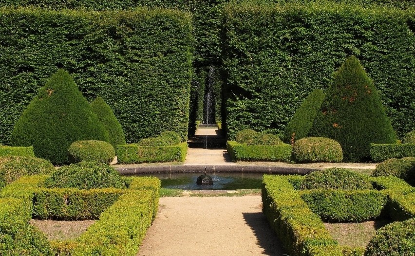 W ogrodzie w stylu francuskim najważniejsza jest symetria i...