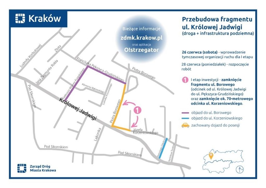 Kraków. Ulica Królowej Jadwigi doczekała się przebudowy. Wkrótce rozpoczną się prace