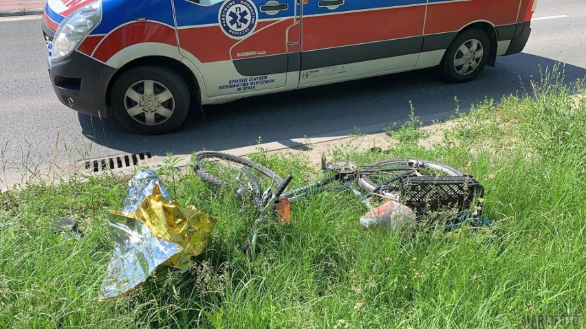 Rowerzysta potrącony na ul. Niemodlińskiej w Opolu [zdjęcia]