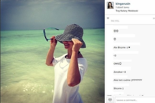 Kinga Rusin na Zanzibarze (fot. screen z Instagram.com)