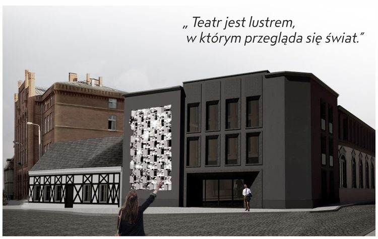 Na frontowej ścianie Teatru Kameralnego w Bydgoszczy...