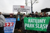 Protest w obronie Parku Śląskiego. Mieszkańcy przeciwni wycince drzew w Chorzowie. Zobaczcie ZDJĘCIA