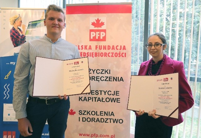 Maciej Druciarek i Joanna Cichocka - laureaci biznesowego konkursu Polskiej Fundacji Przedsiębiorczości i Urzędu Miasta Szczecin