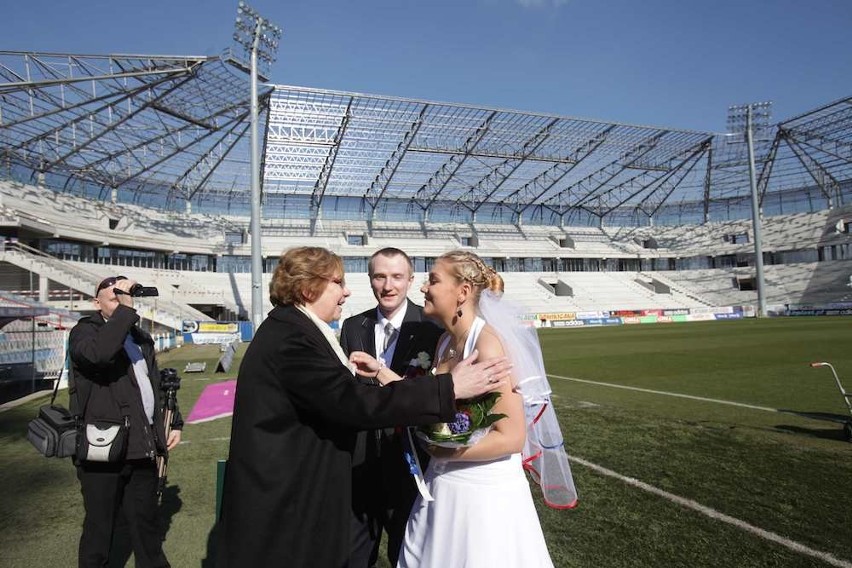 Ślub na stadionie Górnika Zabrze