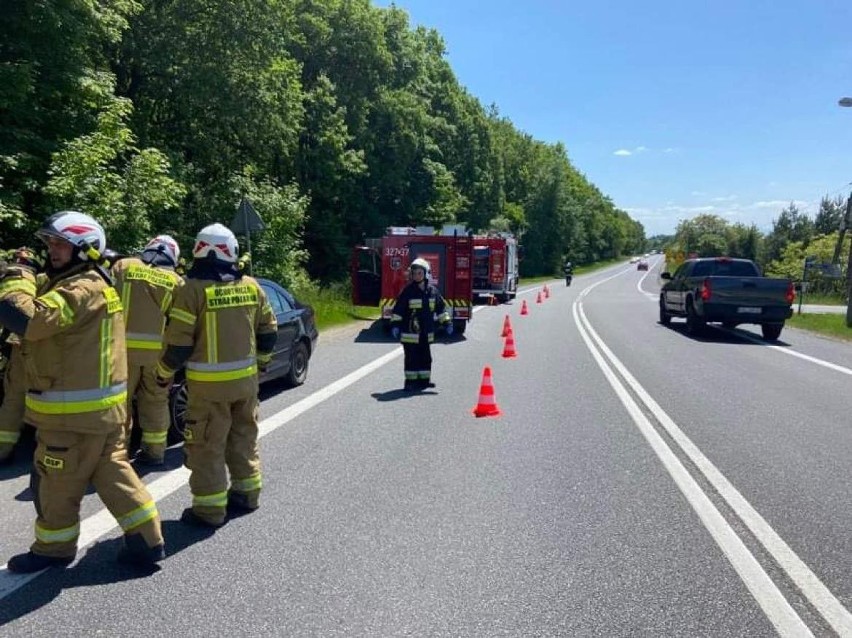 Podczas wypadek w Sąspowie dwie osoby zostały ranne