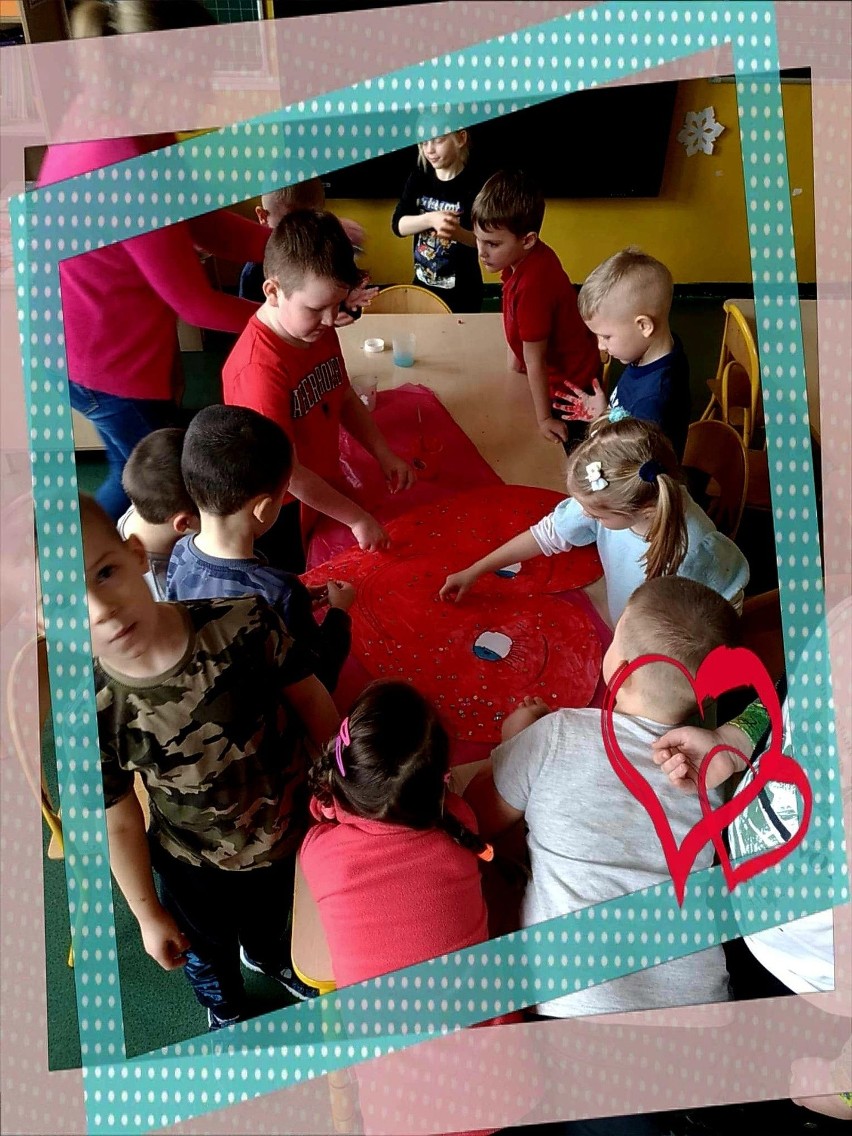 Udane walentynki u przedszkolaków z Mściowa, w gminie Dwikozy. Powstały niezwykłe serca. Zobacz zdjęcia 