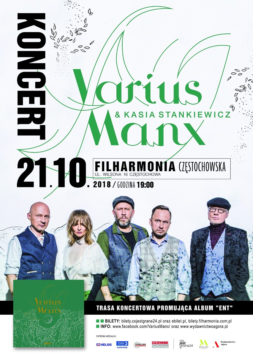 Varius Manx wystąpi 21 października 2018 w Filharmonii w Częstochowie