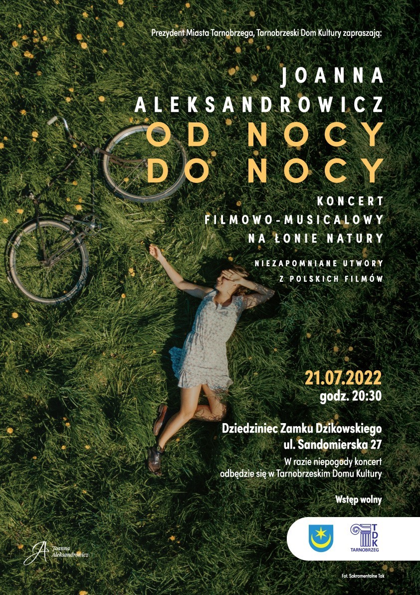 Koncert "Od nocy do nocy" w Tarnobrzegu i Baranowie Sandomierskim. Joanna Aleksandrowicz zaśpiewa utwory z filmów i musicali