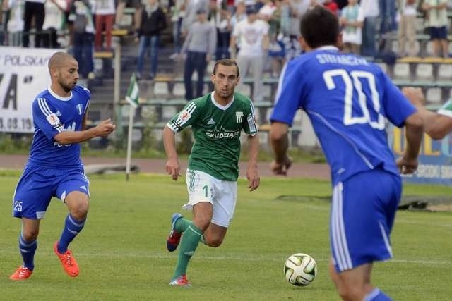 Marcin Smoliński (w zielonej koszulce) i jego koledzy z Olimpii mają za sobą kolejny sparing. W Gdańsku zremisowali z Lechią 0:0