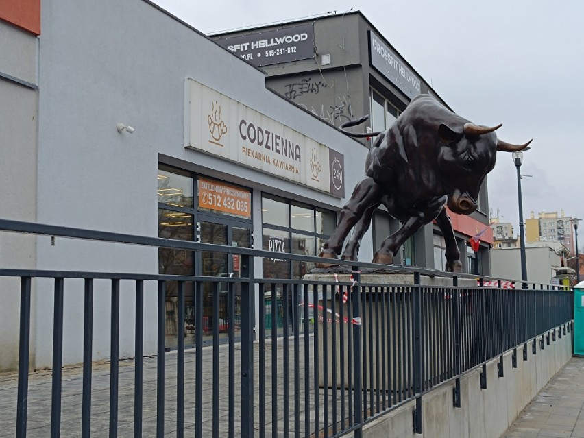 Rzeźba byka ustawiona w Gliwicach przyjechała z Hiszpanii.