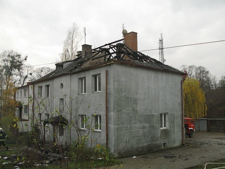 Pożar przy ul. Św. Wojciecha w Barcinie.