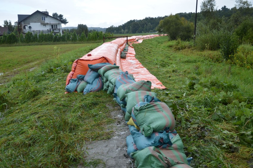 W gminie Łapanów trwa umacnianie wałów przeciwpowodziowych