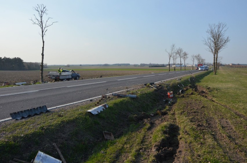Dzierżanowo: Na drodze krajowej nr 57 doszło do groźnego wypadku. Polonez zderzył się z autem ciężarowym